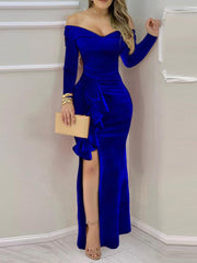 Asymmetrisches Rüschenkleid