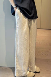 Breezy Linen Blend Straight Leg Casual Pants