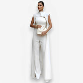 langer Cape-Top-Jumpsuit, schmal geschnitten