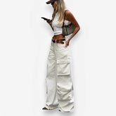 lässige Cargohose mit weitem Bein