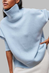 Vielseitiger, einfarbiger Rollkragenpullover im Euro-Stil