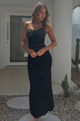 Sexy U Neck Backless Tie Polka Dot Halter Party Dress