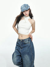 Crop-Top mit gekreuztem Ausschnitt