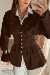 Pleated Waist Peplum Jacket