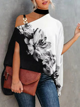 Sommerliches Neckholder-Shirt mit Puppenärmeln und Print für Damen