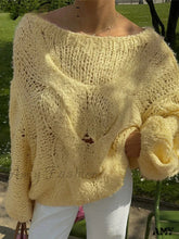 Loose Knitted Purple Women O Neck Long Sleeve Pockets Sweater