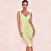 Elegantes, ärmelloses Mini-Bandagenkleid mit Trägern PF19114