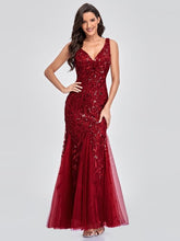 Abendkleid aus Gaze mit Blättermuster