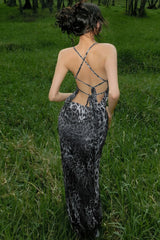 Partykleid mit Leopardenmuster, rückenfrei und mit Spaghettiträgern