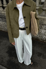 Unifarbene, geknöpfte Langarm-Freizeitjacke