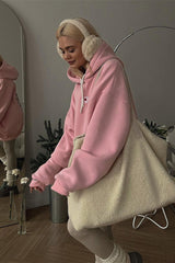 Bestickter, lockerer, kurzer Hoodie