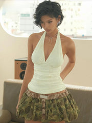 Transparentes Stricktop mit Rundhalsausschnitt
