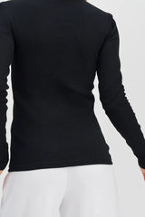 Rollkragenpullover, geripptes, schmal geschnittenes Strick-Langarm-Baselayer