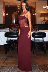 Sexy Partykleid mit Spitzeneinsatz, transparentem Cut-out