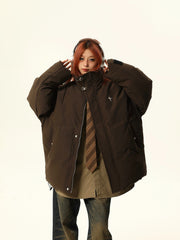 Oversize-Steppjacke mit Stehkragen