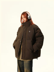 Oversize-Steppjacke mit Stehkragen
