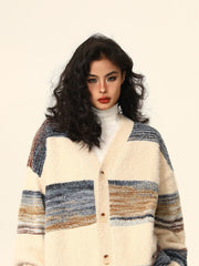 Gestreifter Mohair-Cardigan