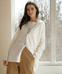 Kaschmir-Cocoon-Strickjacke