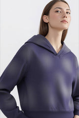 Gewaschener Vintage-Crop-Hoodie