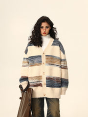 Gestreifter Mohair-Cardigan