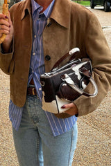 Unifarbene, geknöpfte Langarm-Freizeitjacke