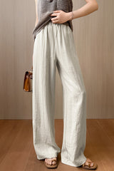 Tencel Linen Wide Leg Casual High Waist Pants