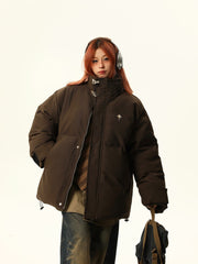 Oversize-Steppjacke mit Stehkragen