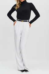 Rollkragenpullover, geripptes, schmal geschnittenes Strick-Langarm-Baselayer