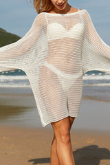 Open Knit Flared Cover Up