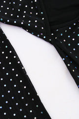 Sequin Cut-Out Tie Back Bodycon Maxi Dress