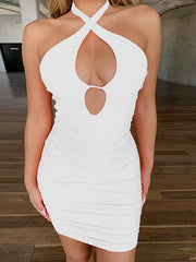 Damen-Neckholder-Minikleid 
