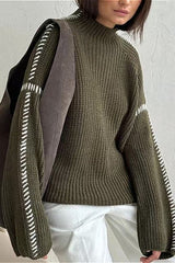 Street Chic Rollkragenpullover mit Farbblock-Design