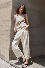 Linen Relaxed Cropped Pants