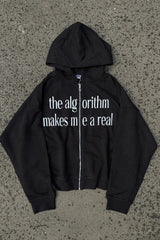 Deconstructed Letter Print Heavyweight Hoodie