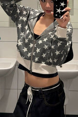 Retro-Kapuzenpullover mit Sternenprint
