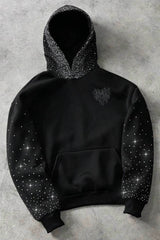 Rhinestone Embroidered Zip Up Hoodie