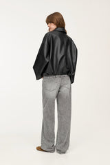 Retro-Bomberjacke aus Kunstleder