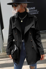 Zweireihiger Mantel mit Bindeband vorne, lässige Mode