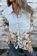 Lockere, bequeme Bluse mit Leopardenmuster