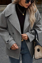 Oversized, vielseitiger, kurzer Blazer aus Wollmischung
