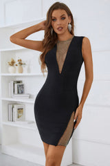 Perrin ärmelloses Netz-Bandagenkleid