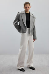Structured Wool Notch Lapel Coat