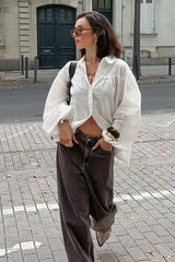 Smocked Lantern Sleeve Blouse