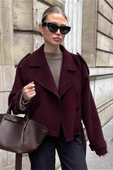 Thick Brown Wool Double Breasted Jacket