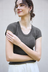 Textured Lyocell Linen Knit Top