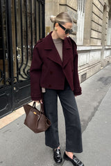 Thick Brown Wool Double Breasted Jacket