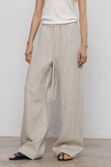 Linen Relaxed Wide Leg Draped Pants
