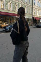Street Chic Rollkragenpullover mit Farbblock-Design