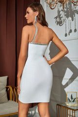 Heidi Glitzer-Bandagenkleid mit One-Shoulder-Ausschnitt
