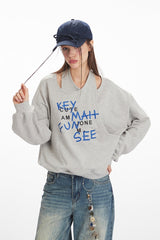 Asymmetric Off-Shoulder Loose Fit Sweatshirt